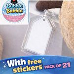 Bubble Bubble Clear Jellycat Plush Tag Protectors – 21 Pack + 5 FREE Stickers