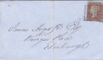 GB QV 1d red imperforate cover  from Laurencekirk to Edinburgh, Scotland 1849
