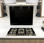 BLACK or WHITE GLOSS Aluminium Splashback Kitchen Cooker Back Splash NO HOLES