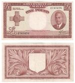 Malta 1 Pound Banknote (1949) P.22 - VF