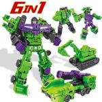 Transformation 6 in 1 Constructor Combiner Robot 22CM Action Figure Toy Gift