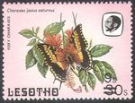 Lesotho 1984 Butterflies/Insects/Nature 9s on 30s surcharge SHORT BARS 1v b2391a