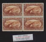 4-block FORGERY - Werner's REPLICA - US 293 - $2 Trans-Mississippi 1898