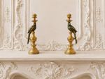 2x Parrot Candlesticks Miniature Dollhouse Candle Holder