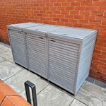 Large Grey Wooden Outdoor Garden Wheelie Bin Store Storage for 1, 2 or 3 bins
