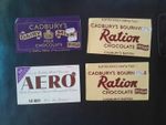 4 Vintage Chocolate bar Wrappers Cadbury's and Rowntree's