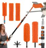 SISUPASSIE 7.2m Extendable Feather Duster Kit, 5 PCS Dusters for Cleaning Fans