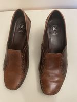 K Clark’s vintage Brown Leather Ladies Shoes Size 4.5 Uk Good Condition