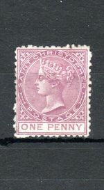 St Kitts-Nevis - St Christopher 1871 1c magenta SG 2 MLH