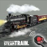 RC Retro Steam Train Toy Remote Control Electric Smoke Speed Model Set Gift