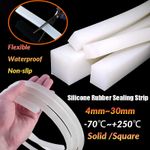 Silicone Rubber Square Solid Sealing Strip Gasket 4mm ~ 50mm Flexible Waterproof