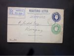 GB Wales Stationery KGV 31/2d + 1/2d Registered Envelope ABERYSTWYTH to Bungay