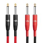 JuicEBitz® Braided Speaker Cable Mono Jack to Jack Lead 6.35mm 1/4" Head to Cab