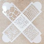Set of 4 Animal Print Stencils - Jungle Zebra Cheetah Tiger Leopard Skin Fur