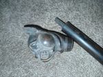 antique VICTORIAN WOOD DOG head carving cane handle
