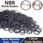 1.0mm Cross Section Nitrile Rubber O-Rings Seals 3mm - 63mm OD O Ring Sealing