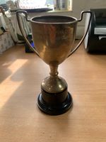 1970 BRITISH BARCELONA CLUB PIGEON RACING EPNS 18cm-TALL TROPHY (P3)