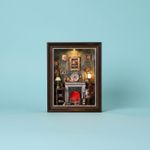 DIY Sewing Room Shadow Box Handmade Gift DIY Miniature House Kit Bookshelf