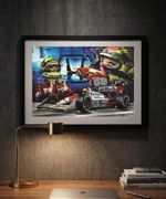 AYRTON SENNA A3 print from painting by Greg Tillett poster Formula One F1 art