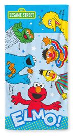 Sesame Street Beach Towel - Elmo & Friends Design - 100% Cotton - 70 x 140cm