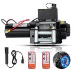 Heavy Duty Electric Winch 12V 3000lb/1361kg Steel Rope Wireless Remote Controls
