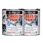 E-TECH SILVER Quick Repair Protect Restore Car Underbody Chassis Paint 500ml x2
