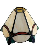 Stained Glass Lampshade Multicoloured 6-Panel Art Deco Style Tiffany Design