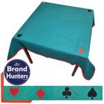 Poker Bridge Gaming Table Cloth 47 x 47'' Square Casino Card Nights Green JYW