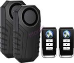 2x 113dB Wireless Anti-Theft Vibration Motorcycle Bike Security Alarm Remote UK