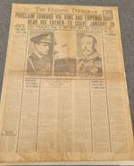 THE EVENING TELEGRAM KING EDWARD VIII PROCLAMATION 21ST JAN 1936 NEWSPAPER