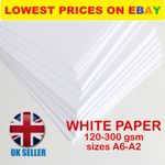 A2 A3 A4 A5 A6 White Craft Card Thick Printer Paper Cardstock Sheets 120- 300gsm