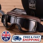 New Motorcycle Goggles Fit Over Glasses For Men Vintage Leather Riding Glasses