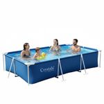 10 Feet Rectangular Large Frame Above Ground Swimming Pool - Blue