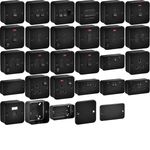 Knightsbridge Matt Black Metal Clad Range of Switches and Sockets