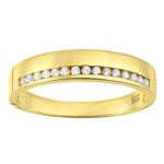 9ct Yellow Gold Wedding Band Ring with Channel Set Cubic Zirconia by Citerna