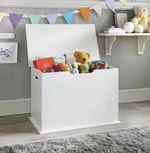 White Wooden Toy Box Storage Chest for Kids Room