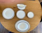 Beautiful Aynsley Silver Shadow Bone China Dinner Set