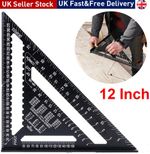 30CM 12" ROOFING SPEED SQUARE ALUMINIUM RAFTER ANGLE MEASURE TRIANGLE GUIDE TOOL