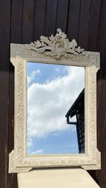 Antique French Louis XV painted wood and gesso mirror