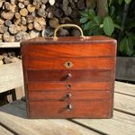 Antique Victorian Mahogany Wood Dentists Cabinet Collectors Drawers For TLC