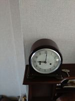 SMITH ENFIELD BAKELITE 8 DAY ART DECOR YORK MANTLE CLOCK  KEY INSTRUCTIONS V G C