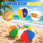 Inflatable Rainbow Beach Balls 2 Pack Summer Swimming Pool Party Favors