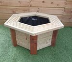 Small Raised Garden Pond Hexagonal Water Feature 75x65x29h cm Ready To Use