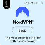 NordVPN Basic, 10 Devices, 1-Year, Premium VPN Software, Digital Code
