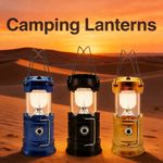 Collapsible Solar USB Rechargeable LED Camping Flashlight for Outdoor Travel UK