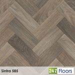 Sintra 585 Herringbone Parquet Effect Starline Vinyl Flooring Lino Roll