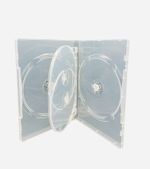100 x 4 Disc Clear DVD Cases to Hold 4 CD DVD or Blu Ray Discs. Cases Have a 14m