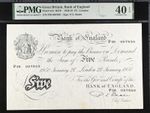 £5 White Five Pound Note Beale B270 344 PMG 40 1950 Large Bank England Britain