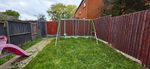 Metal Outdoor Garden Children’s Swing Set with 2 Green Swings