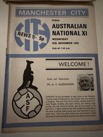 Manchester City V The Australian National Team 25th November 1970